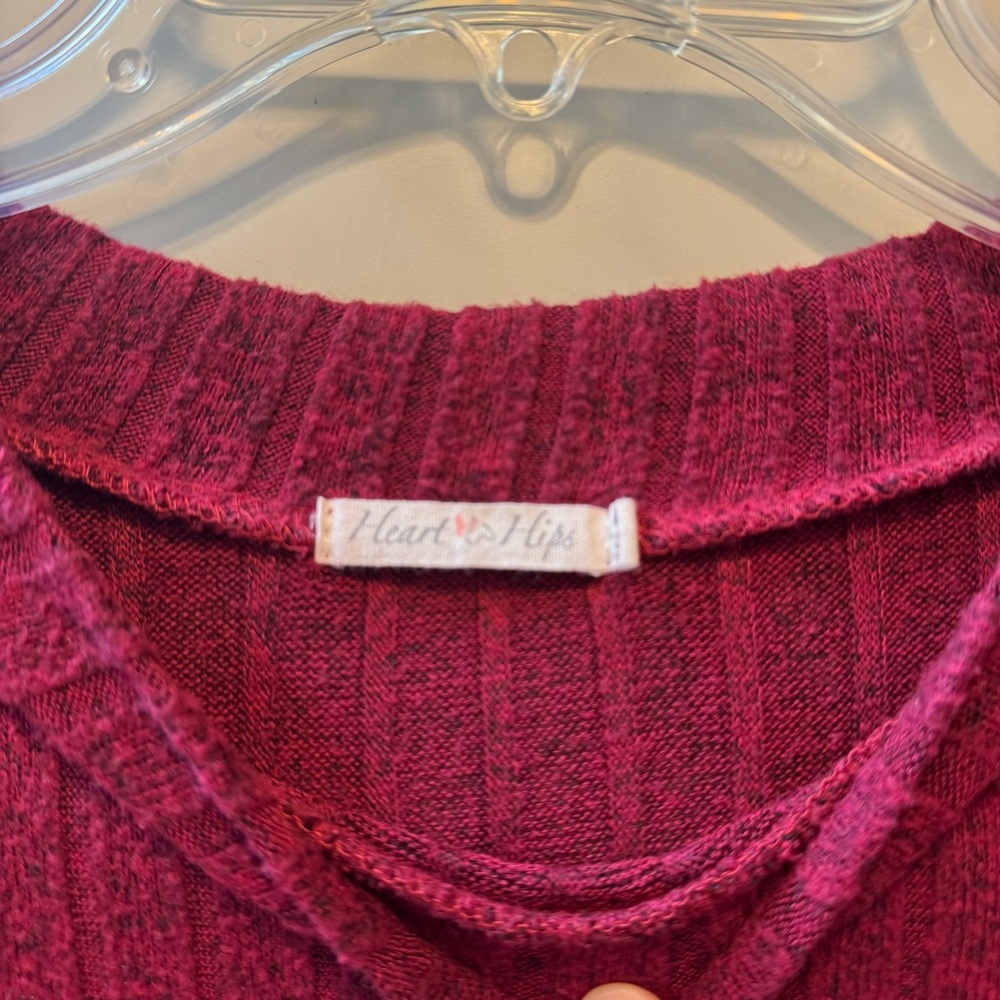 Maroon Large Rib Knit Sweater - Picture 4 of 5